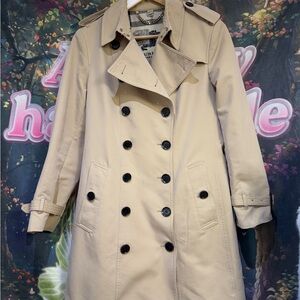 Burberry Tan Double-Breasted Trench Coat